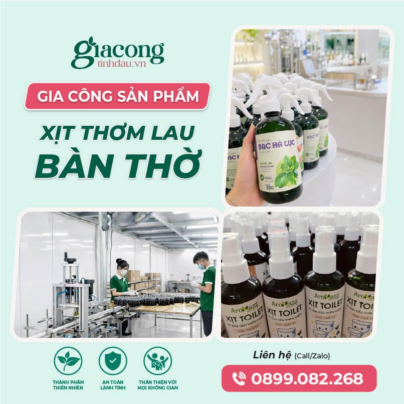 Gia công xịt khử mùi bàn thờ giúp khử mùi nhang khói và làm sạch không gian thờ cúng