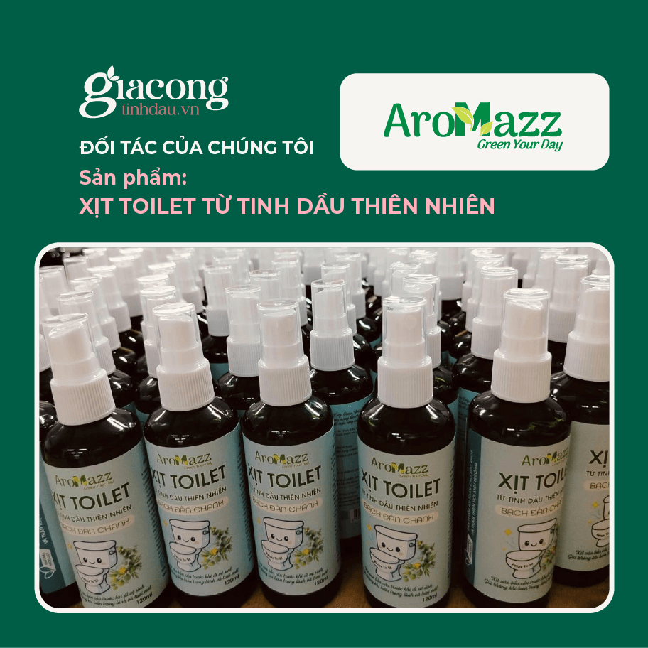 Sản phẩm xịt toilet Aromazz được gia công theo yêu cầu thương hiệu riêng với thiết kế bao bì và mùi hương riêng biệt.