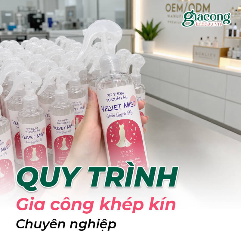 Quy trình gia công xịt phòng hương nước hoa đạt tiêu chuẩn chất lượng