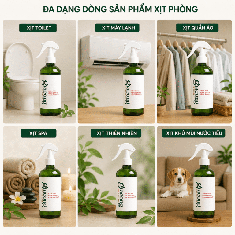 Các dòng gia công xịt phòng tinh dầu phổ biến