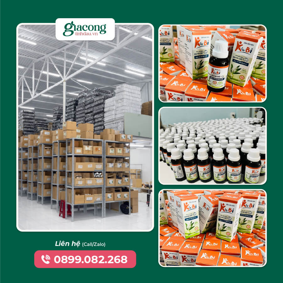 Hình ảnh thực tế sản phẩm tinh dầu tràm nguyên chất Kobi sau gia công OEM